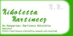 nikoletta martinecz business card